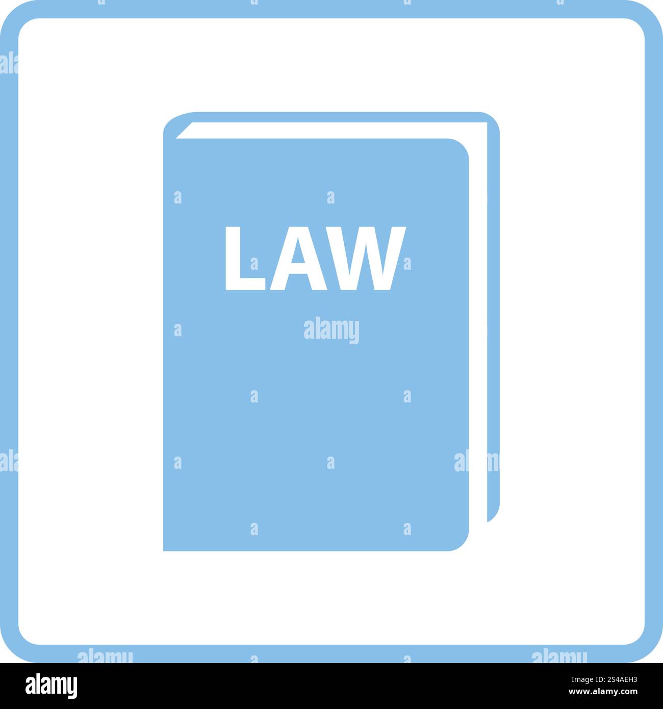 Law book icon. Blue frame design. Vector illustration. Stock Vector