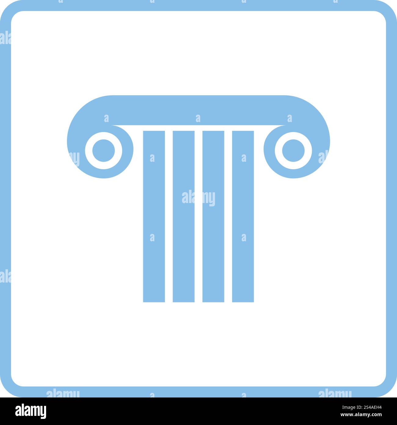 Antique column icon. Blue frame design. Vector illustration Stock ...