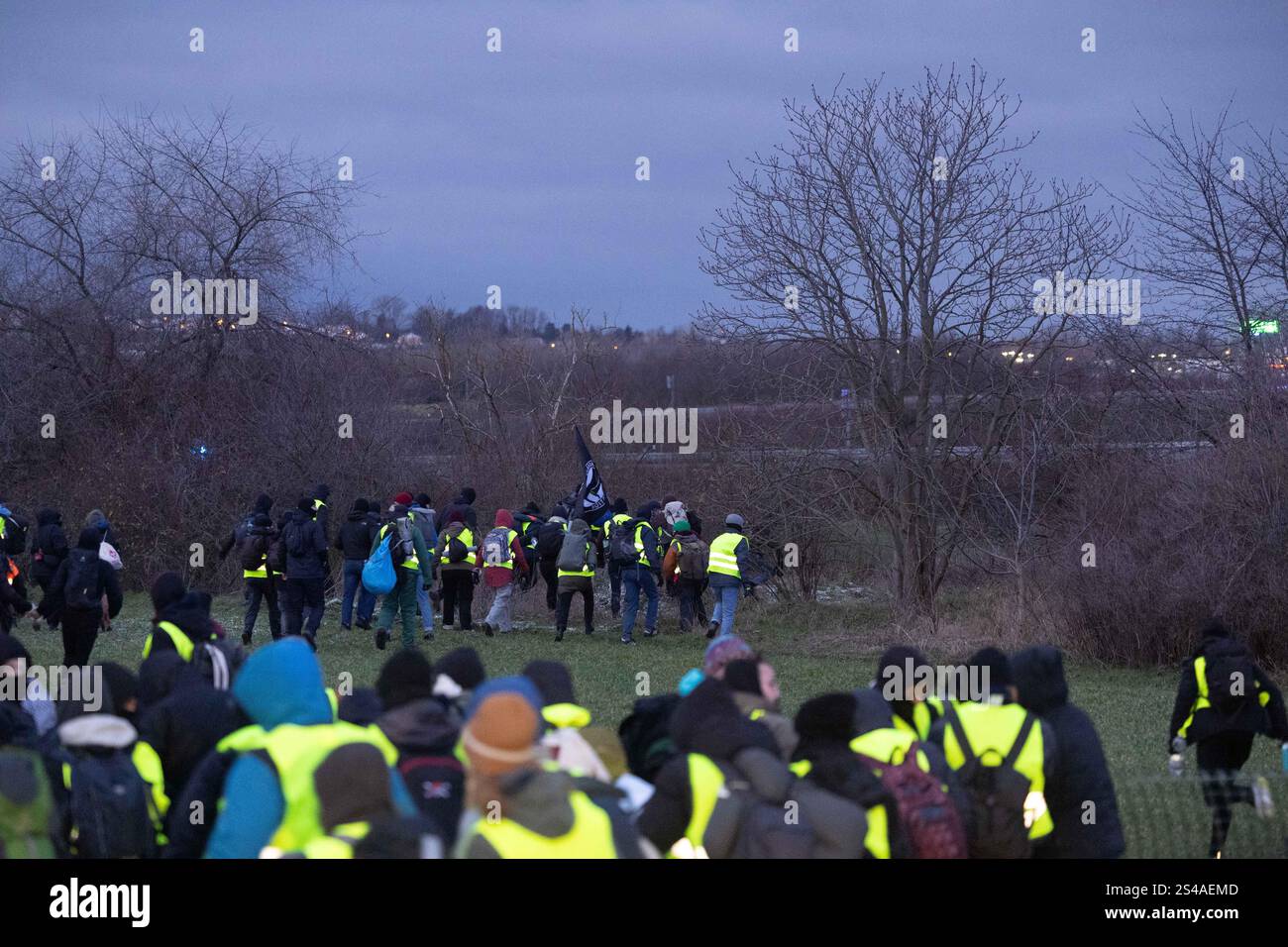 Riesa, Germany. 11th Jan, 2025. The protest march against the AfD party ...