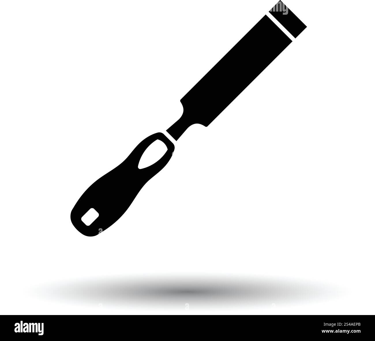 Chisel icon. White background with shadow design. Vector illustration ...