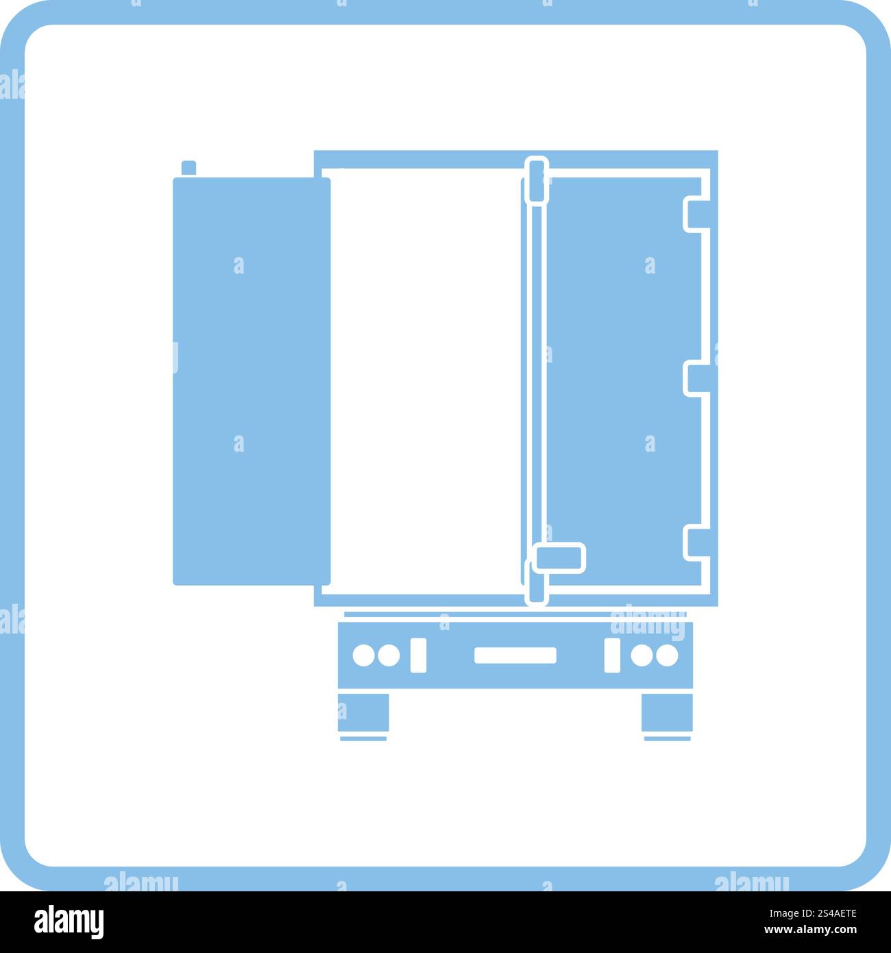 Truck trailer rear view icon. Blue frame design. Vector illustration ...