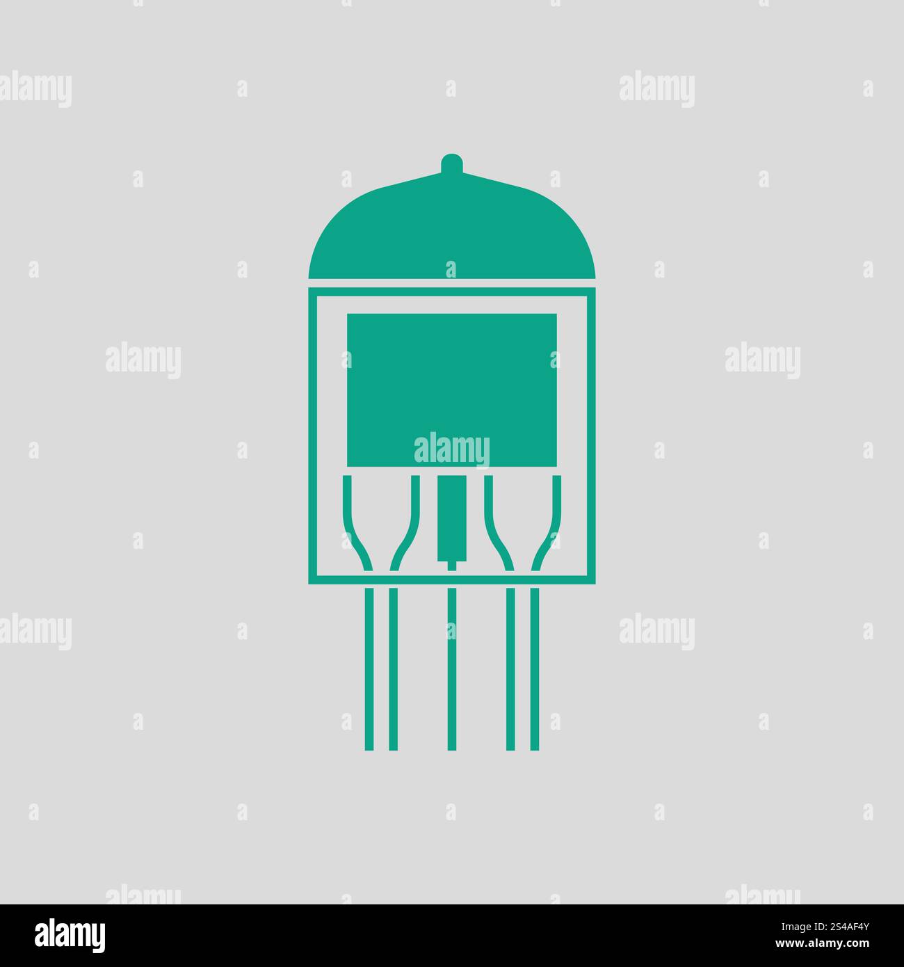 Electronic vacuum tube icon. Gray background with green. Vector illustration. Stock Vector