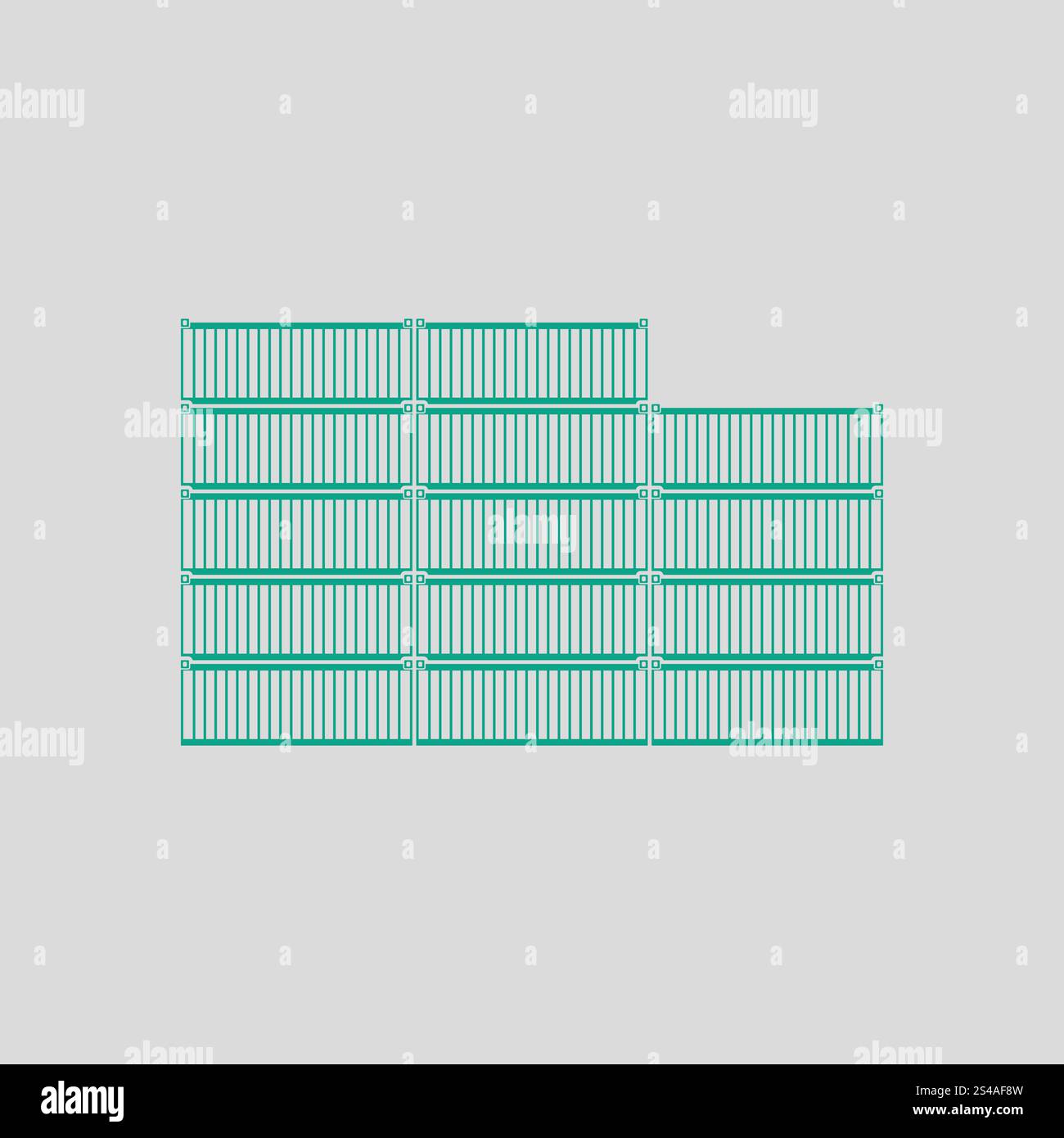 Container stack icon. Gray background with green. Vector illustration ...