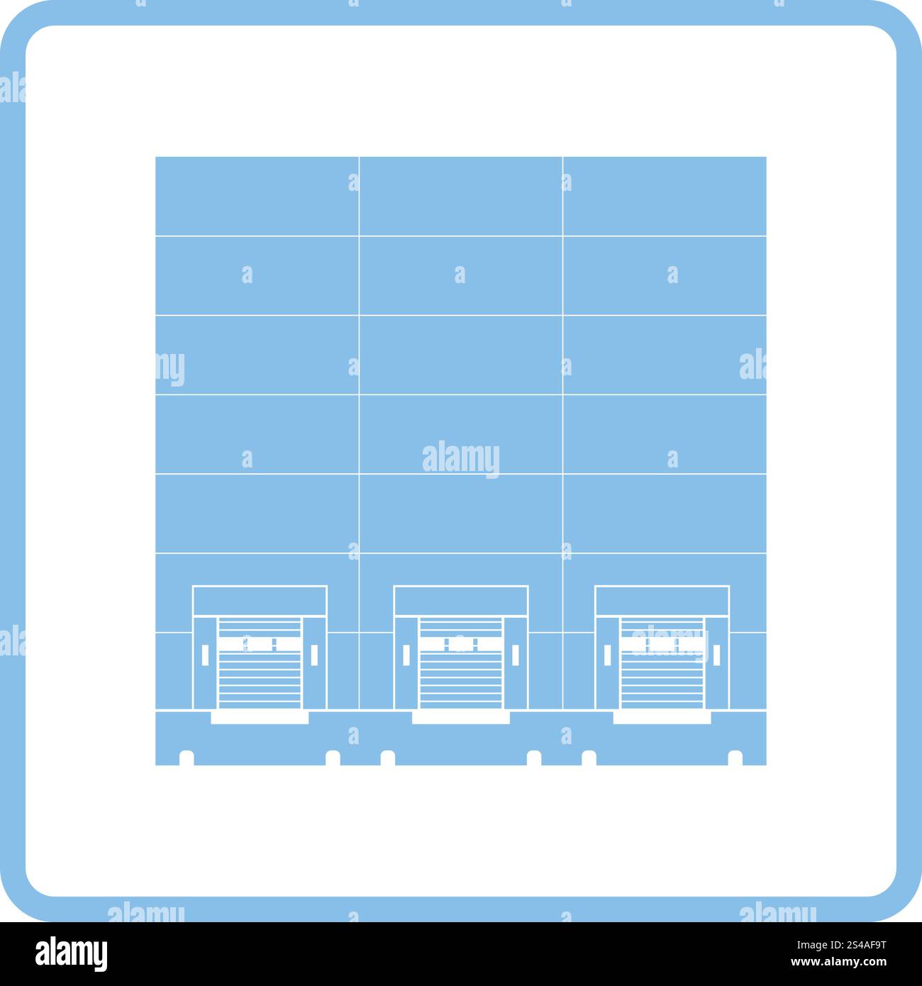 Warehouse logistic concept icon. Blue frame design. Vector illustration ...