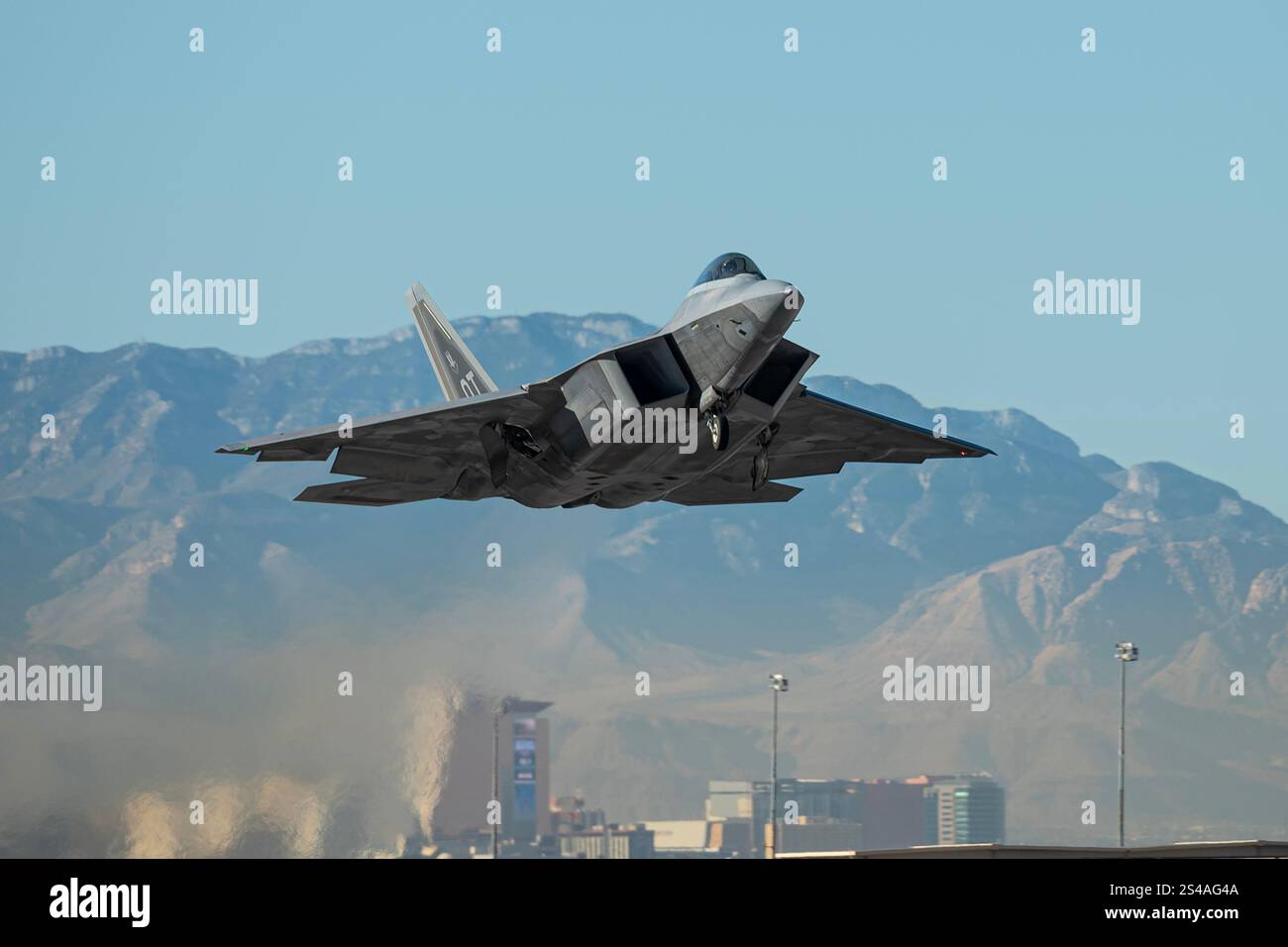 An F-22 Raptor assigned to the 422nd Test and Evaluation Squadron ...