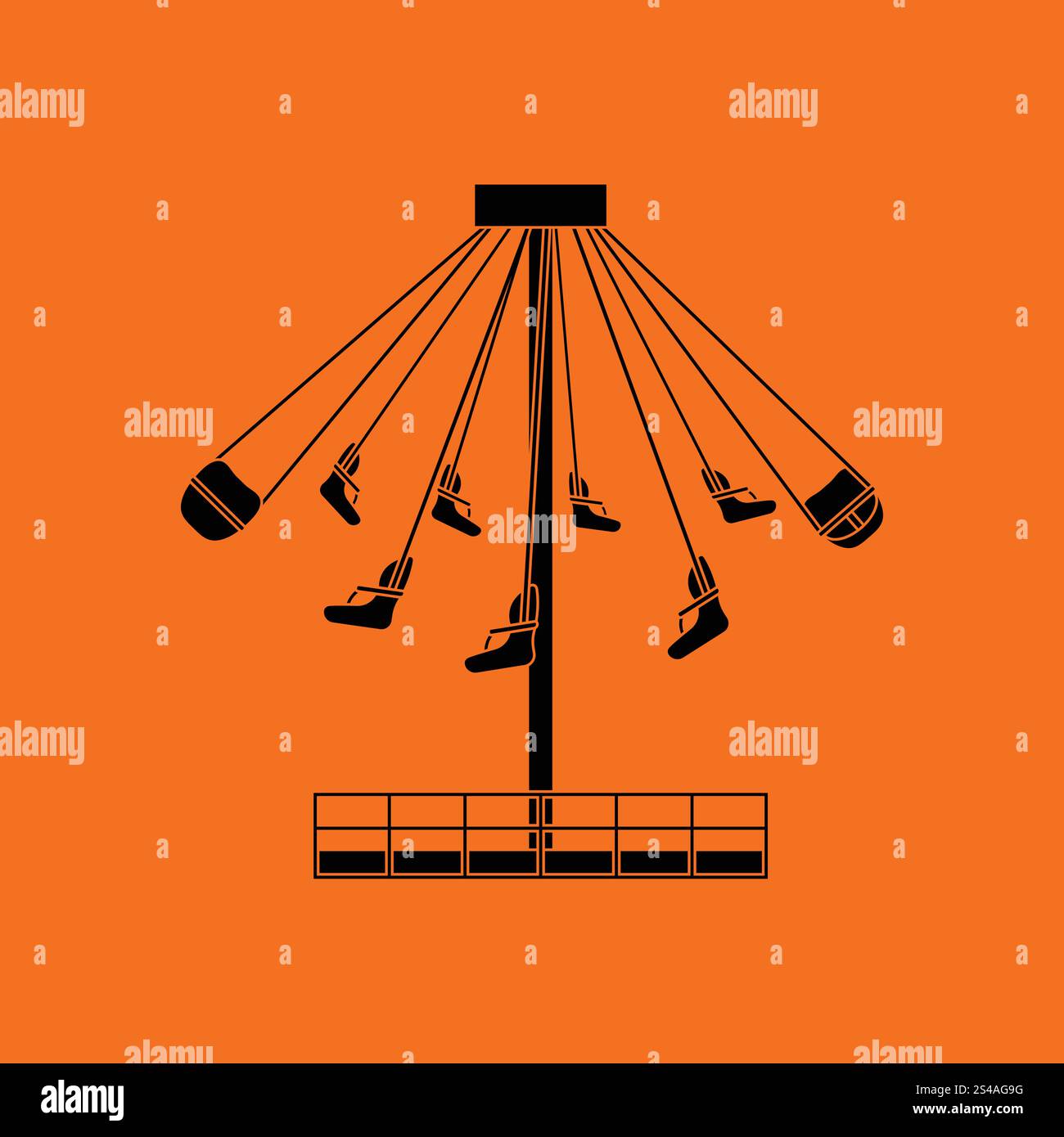 Big carousel icon. Orange background with black. Vector illustration ...