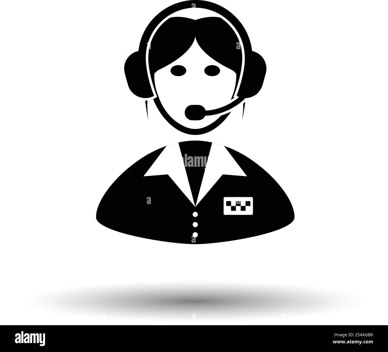 Taxi dispatcher icon. White background with shadow design. Vector ...