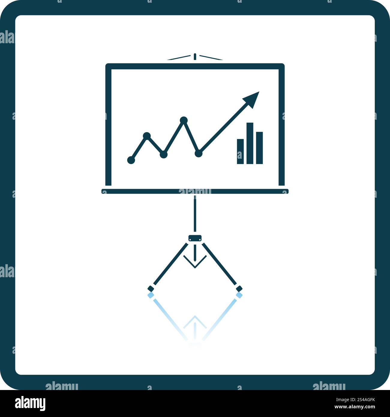 Analytics stand icon. Shadow reflection design. Vector illustration ...
