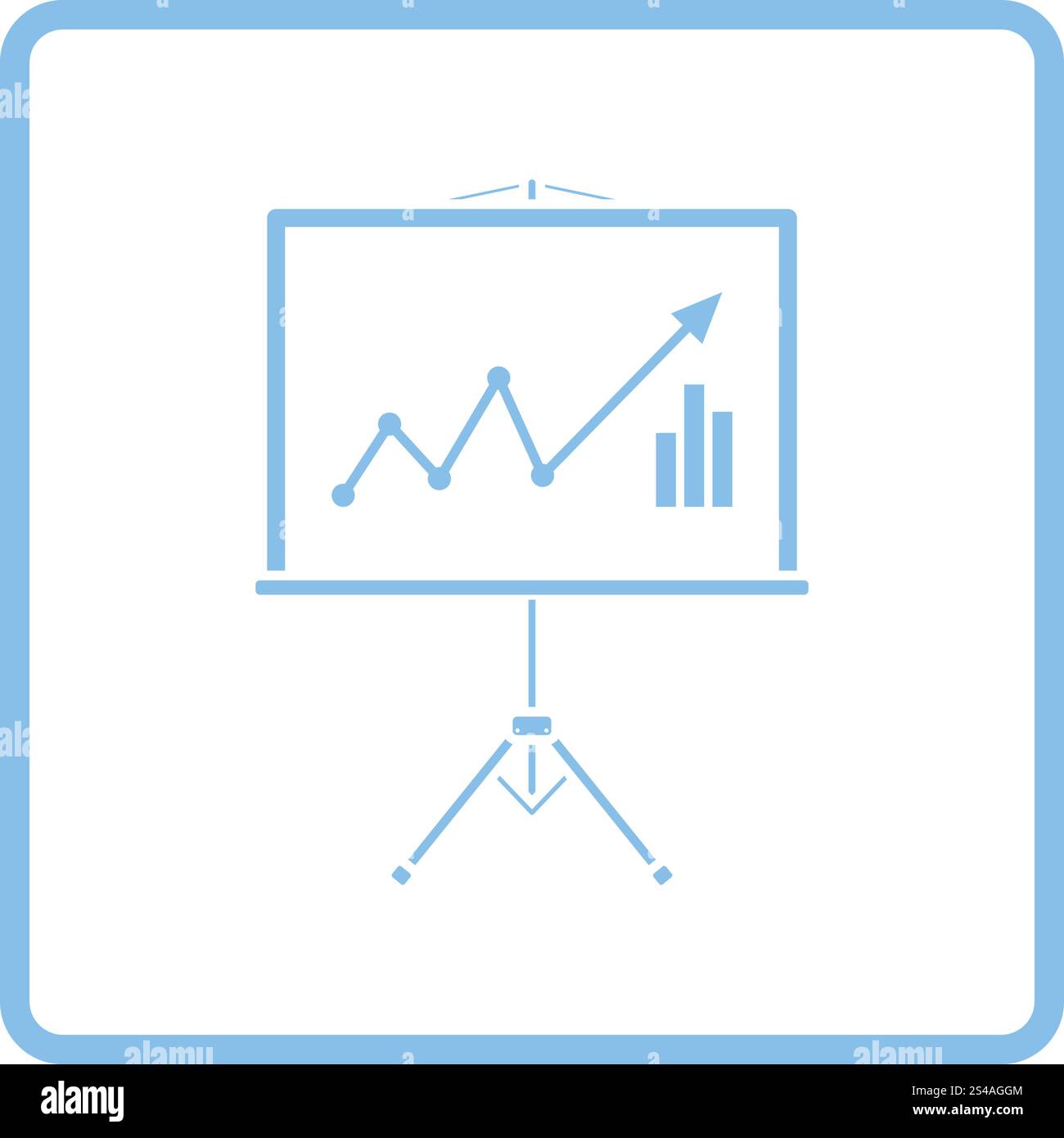 Analytics stand icon. Blue frame design. Vector illustration Stock ...