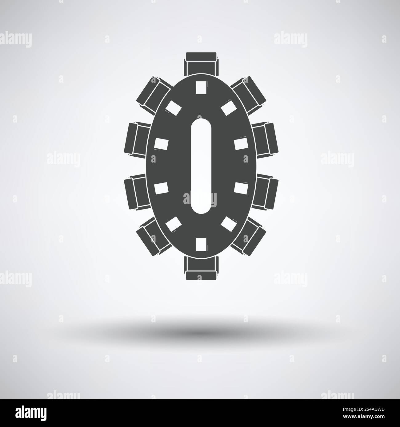 Negotiating table icon on gray background, round shadow. Vector ...