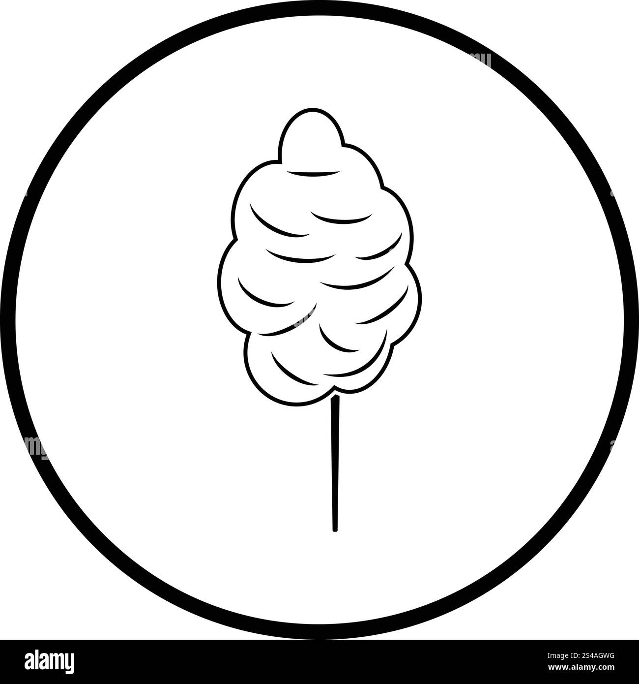 Cotton candy icon. Thin circle design. Vector illustration Stock Vector ...