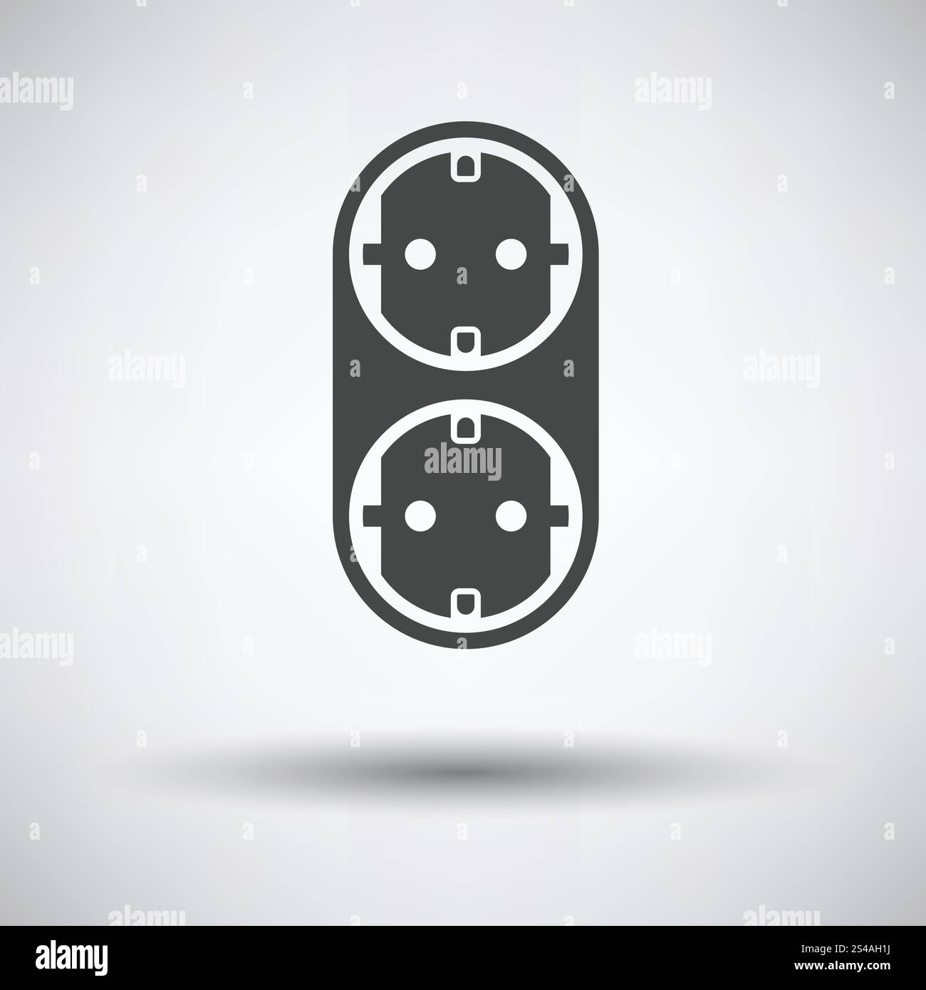 AC splitter icon on gray background, round shadow. Vector illustration ...