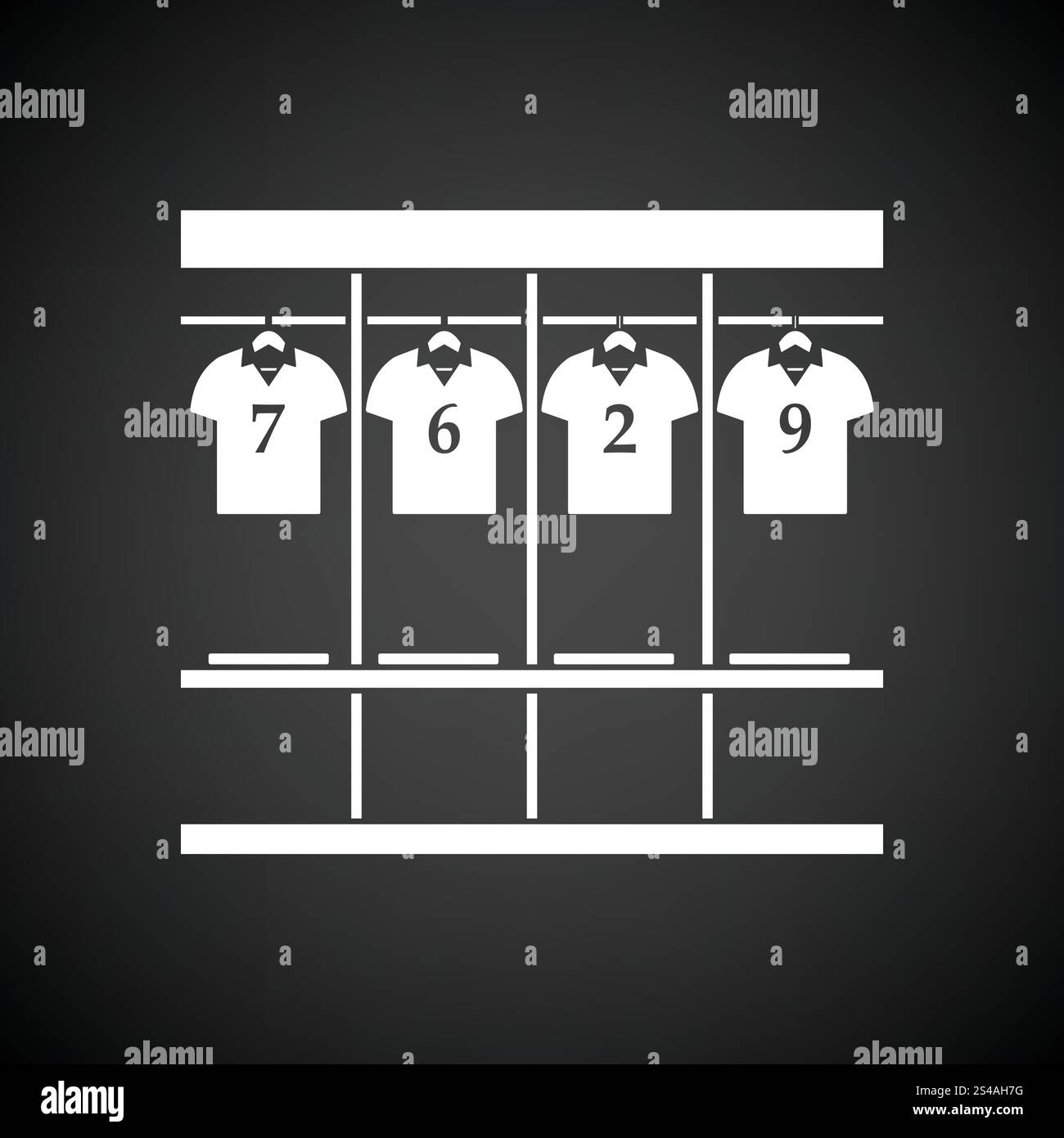 Locker room icon. Black background with white. Vector illustration ...