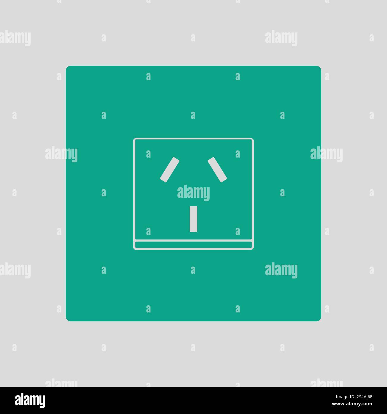 China electrical socket icon. Gray background with green. Vector illustration. Stock Vector