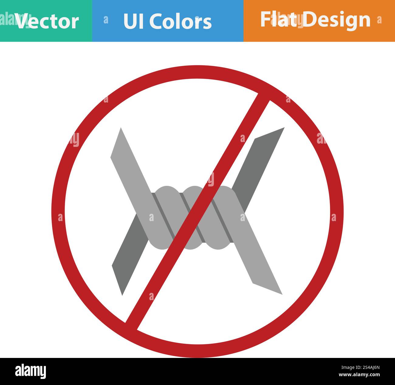 Barbed wire icon. Flat color design. Vector illustration. Stock Vector