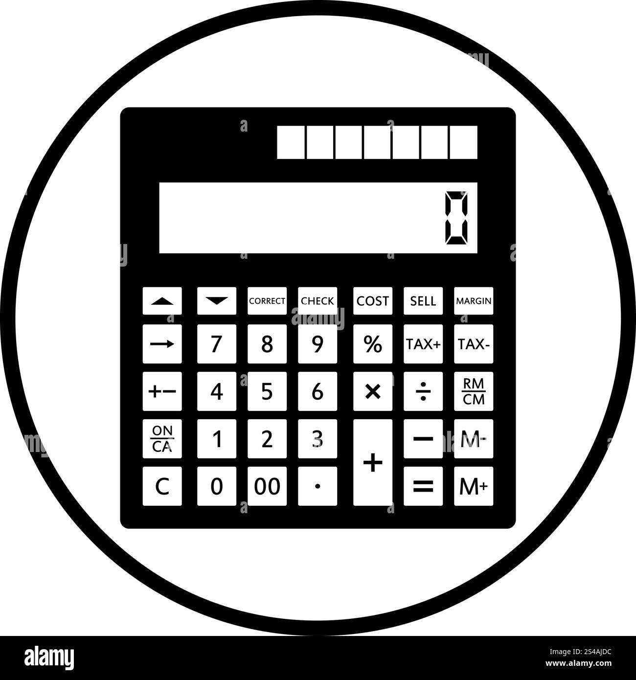 Statistical calculator icon. Thin circle design. Vector illustration ...