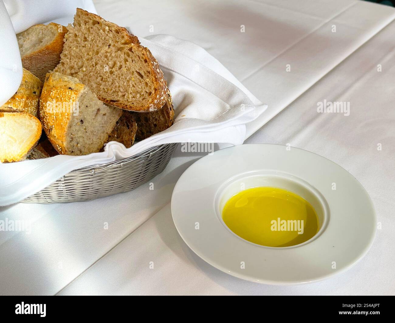 Olive oil and bread. Spain. - Smartphone Captured Stock Image