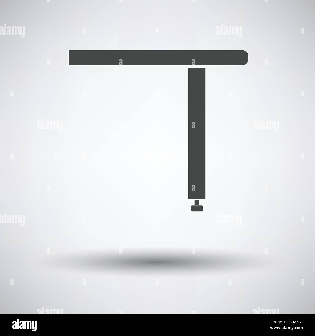 Briefing table console icon on gray background, round shadow. Vector illustration. Stock Vector