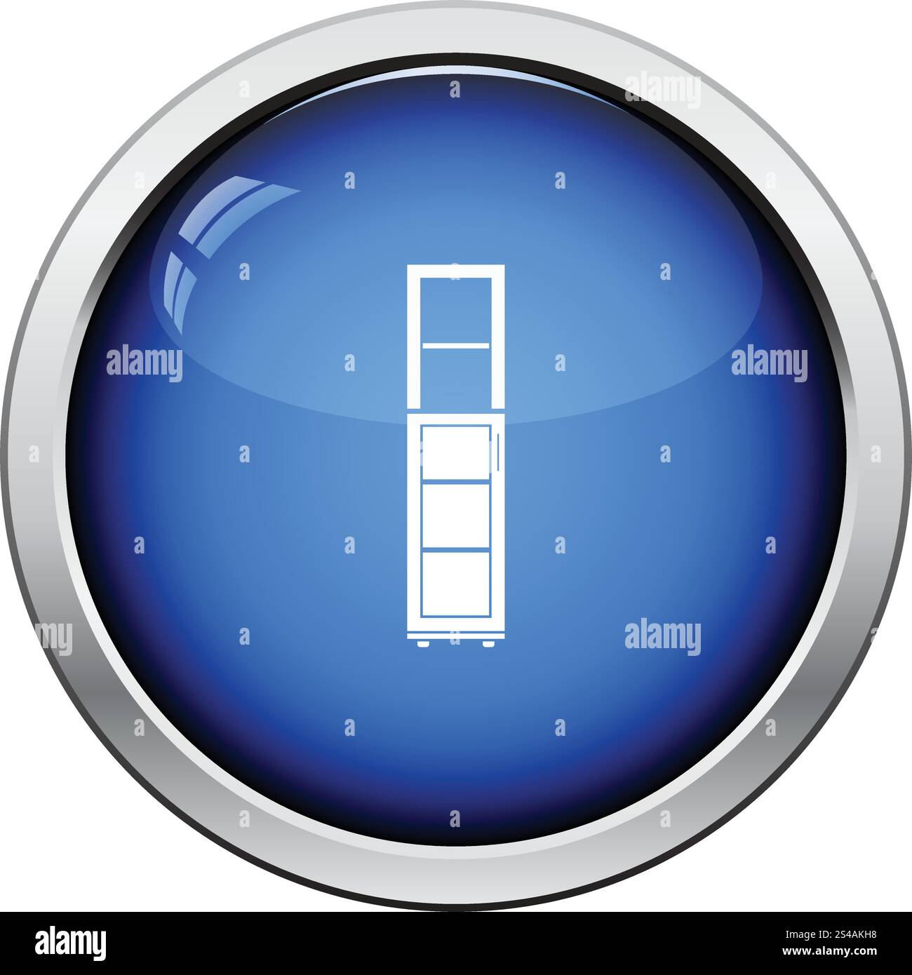 Narrow cabinet icon. Glossy button design. Vector illustration. Stock Vector