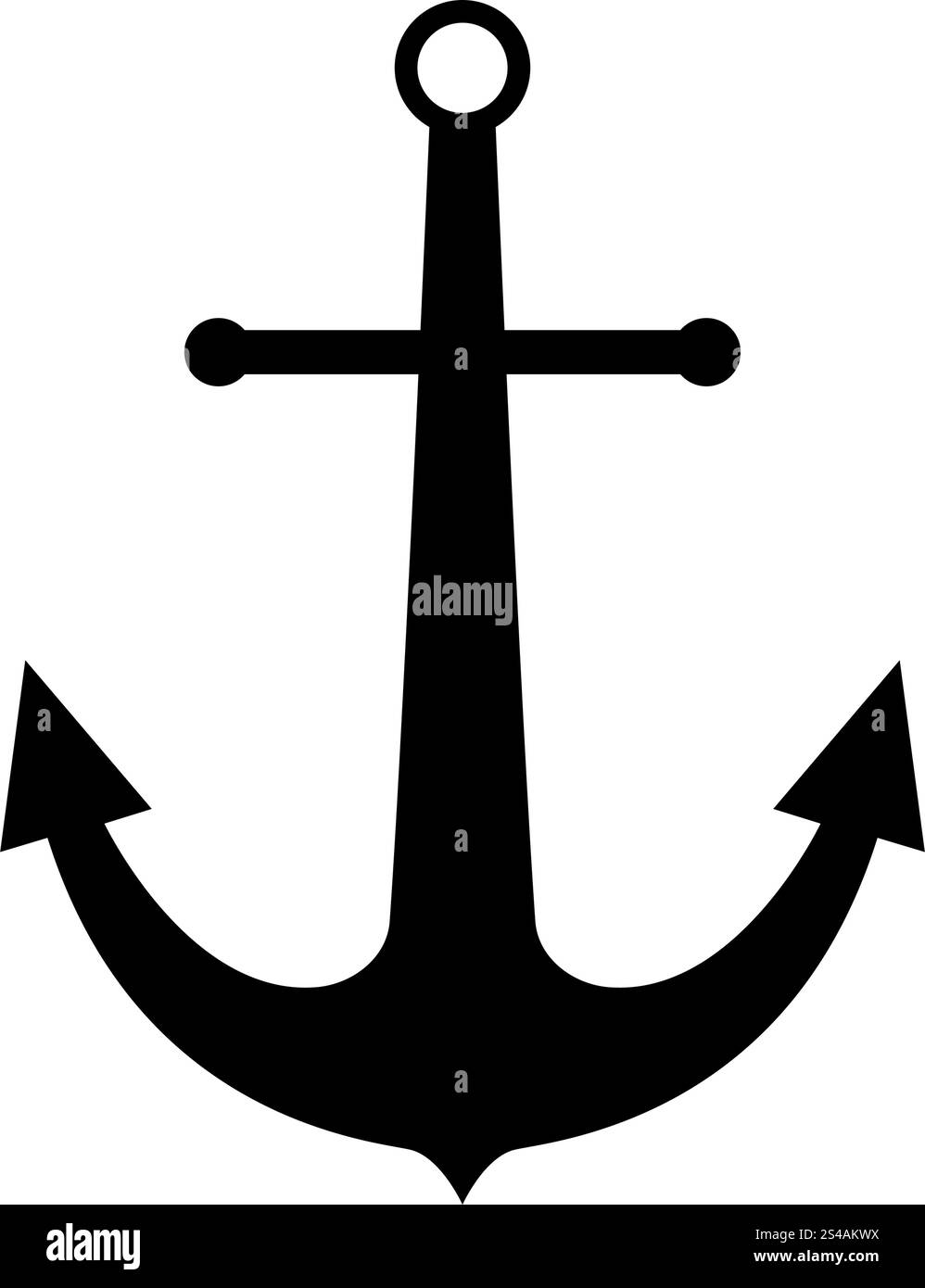 Marine anchor the black color icon Stock Vector Image & Art - Alamy