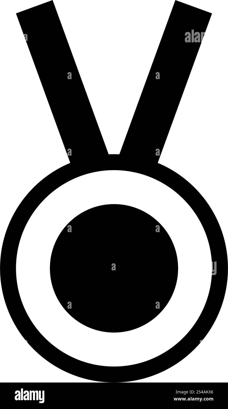 Medal the black color icon Stock Vector Image & Art - Alamy