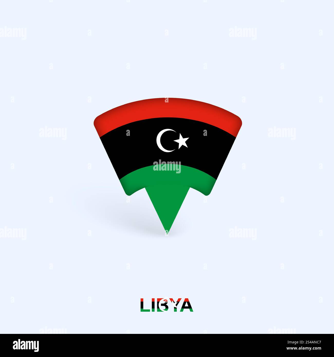 Libya Flag Map Pointer Design with Shadow. Vector illustrator Stock ...