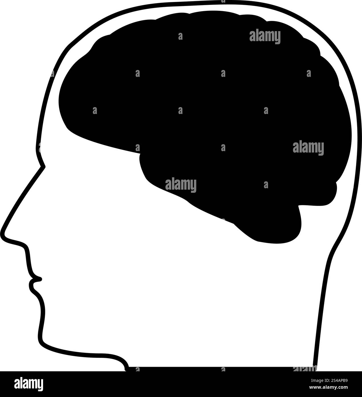 Head with the brain black icon.. Head with the brain icon Stock Vector ...