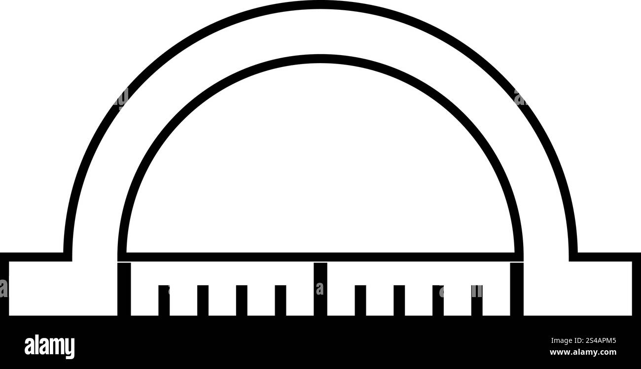 Protractor ruler on black Black and White Stock Photos & Images - Alamy