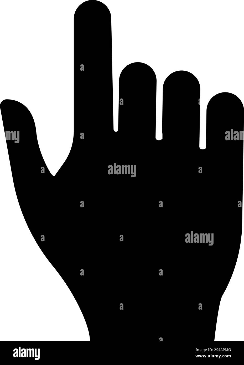 Black pointing hand computer icon Black and White Stock Photos & Images ...