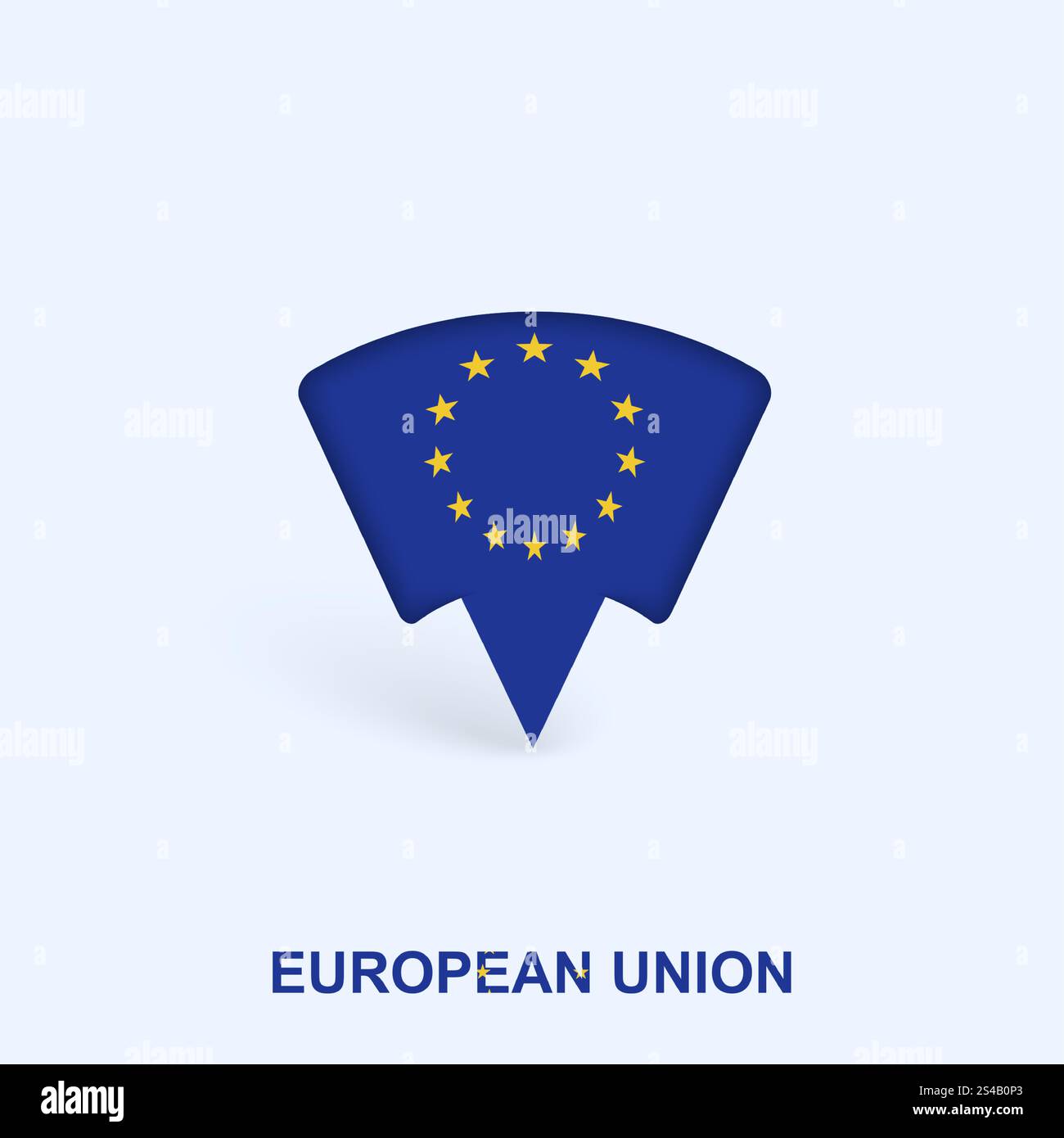 European Union Flag Map Pointer Design with Shadow. Vector illustrator ...