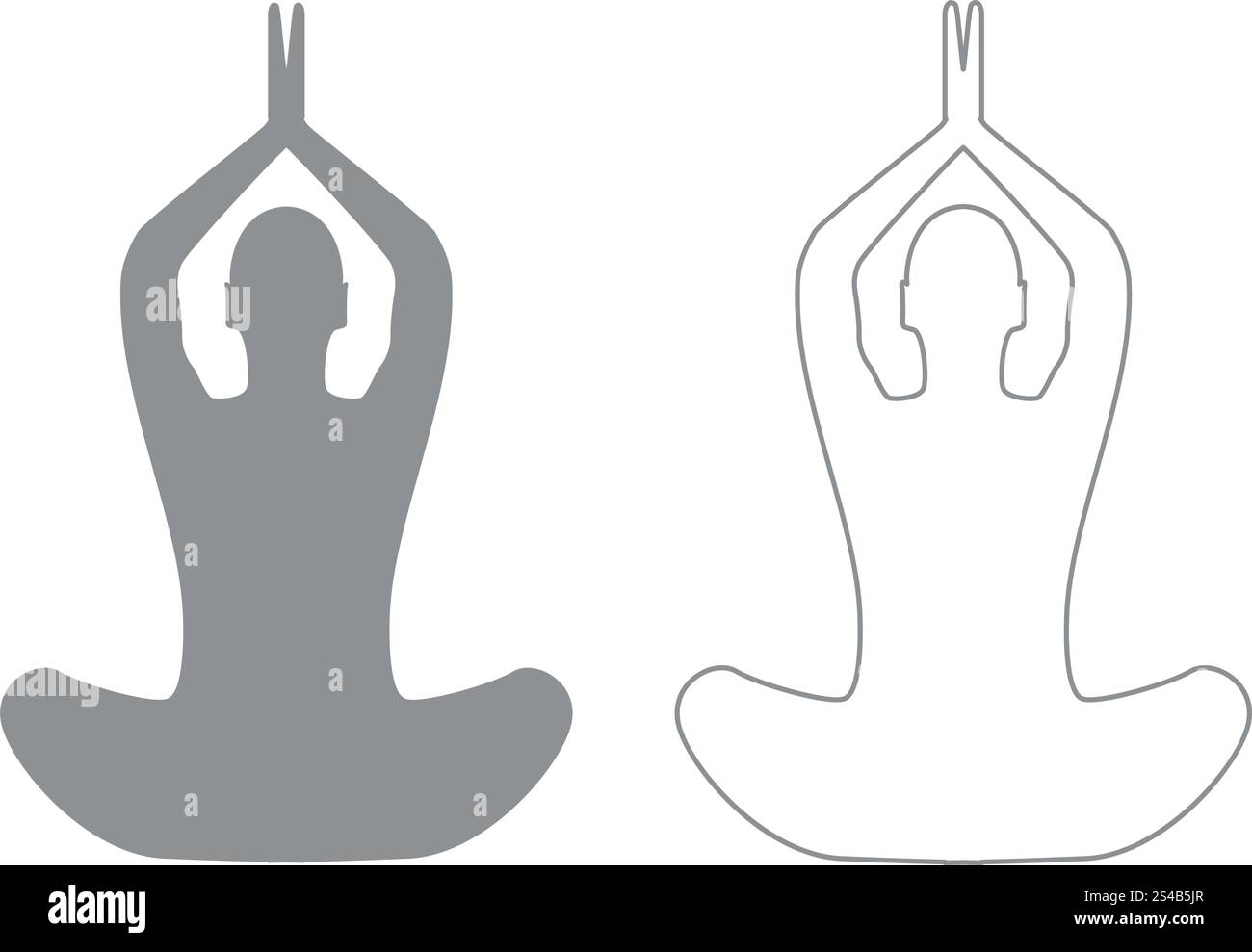 Yoga pose of woman grey set icon Stock Vector Image & Art - Alamy