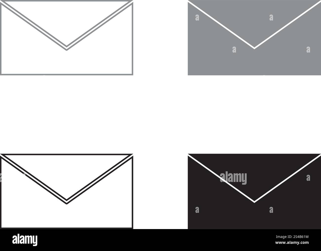 Mail the black and grey color set icon .. Mail it is the black and grey ...