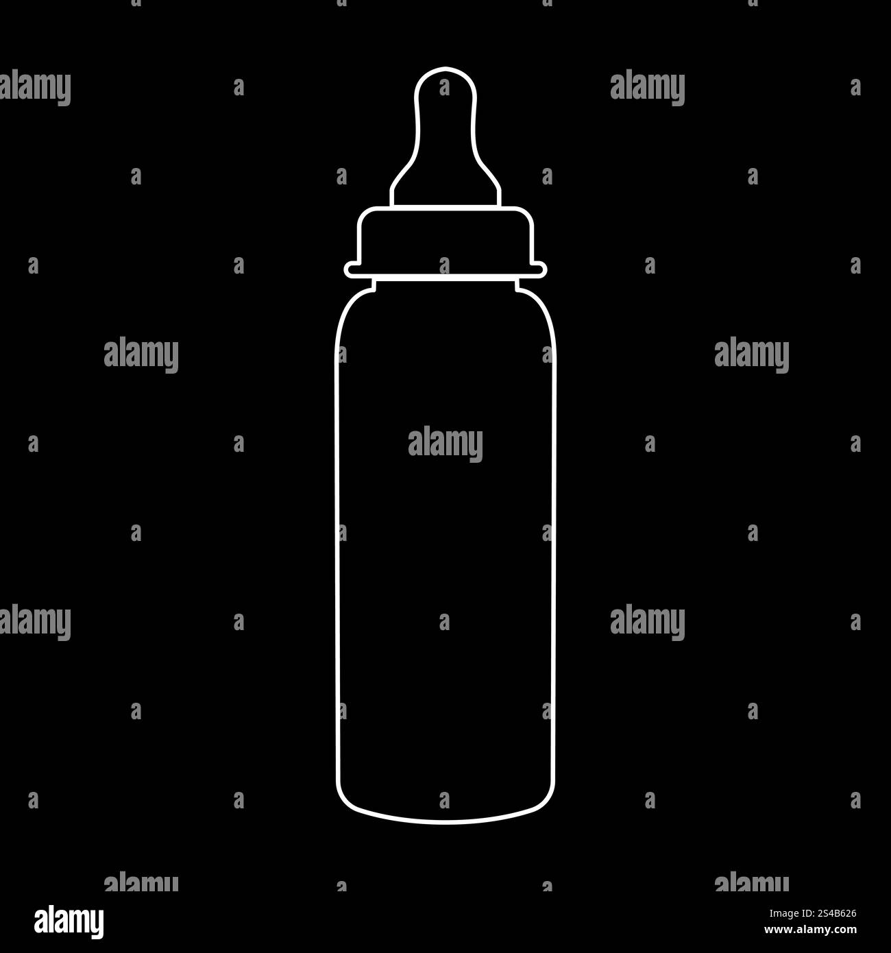 Baby bottle symbol white icon Stock Vector Image & Art - Alamy