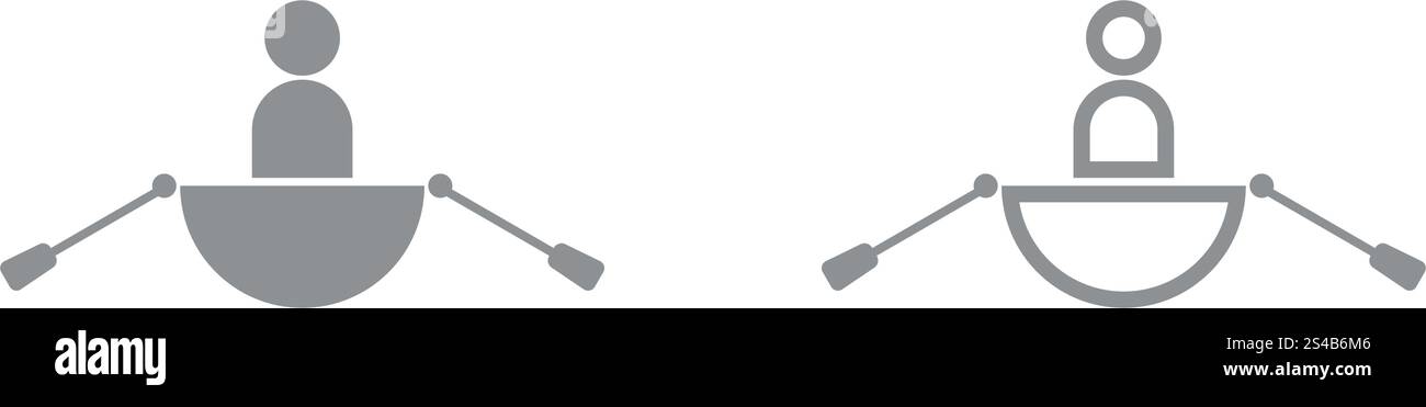 Man in a boat icon . Stock Vector