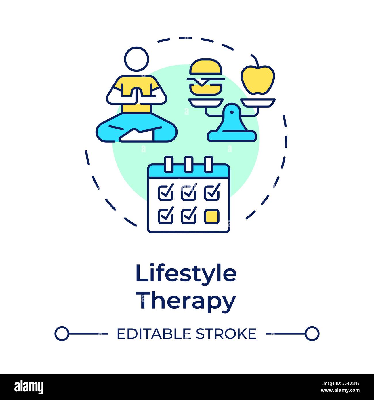 Lifestyle therapy multi color concept icon Stock Vector Image & Art - Alamy