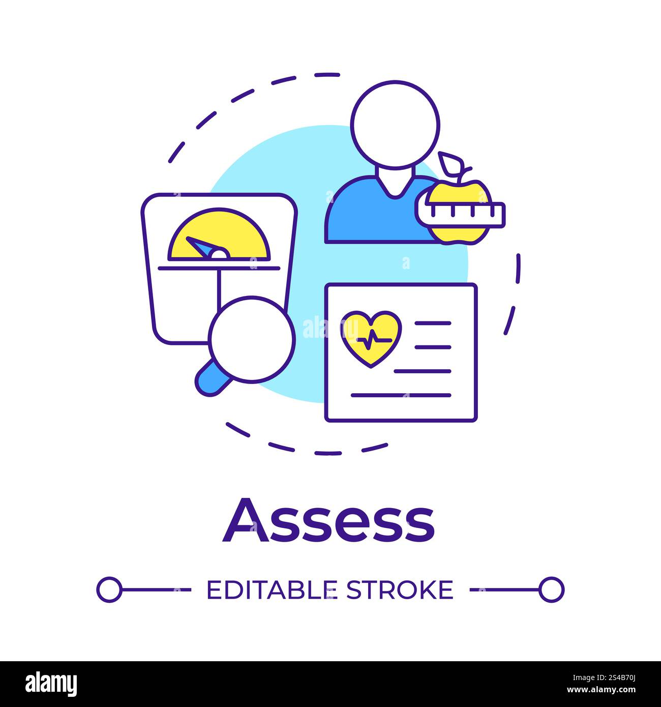 Assess multi color concept icon Stock Vector