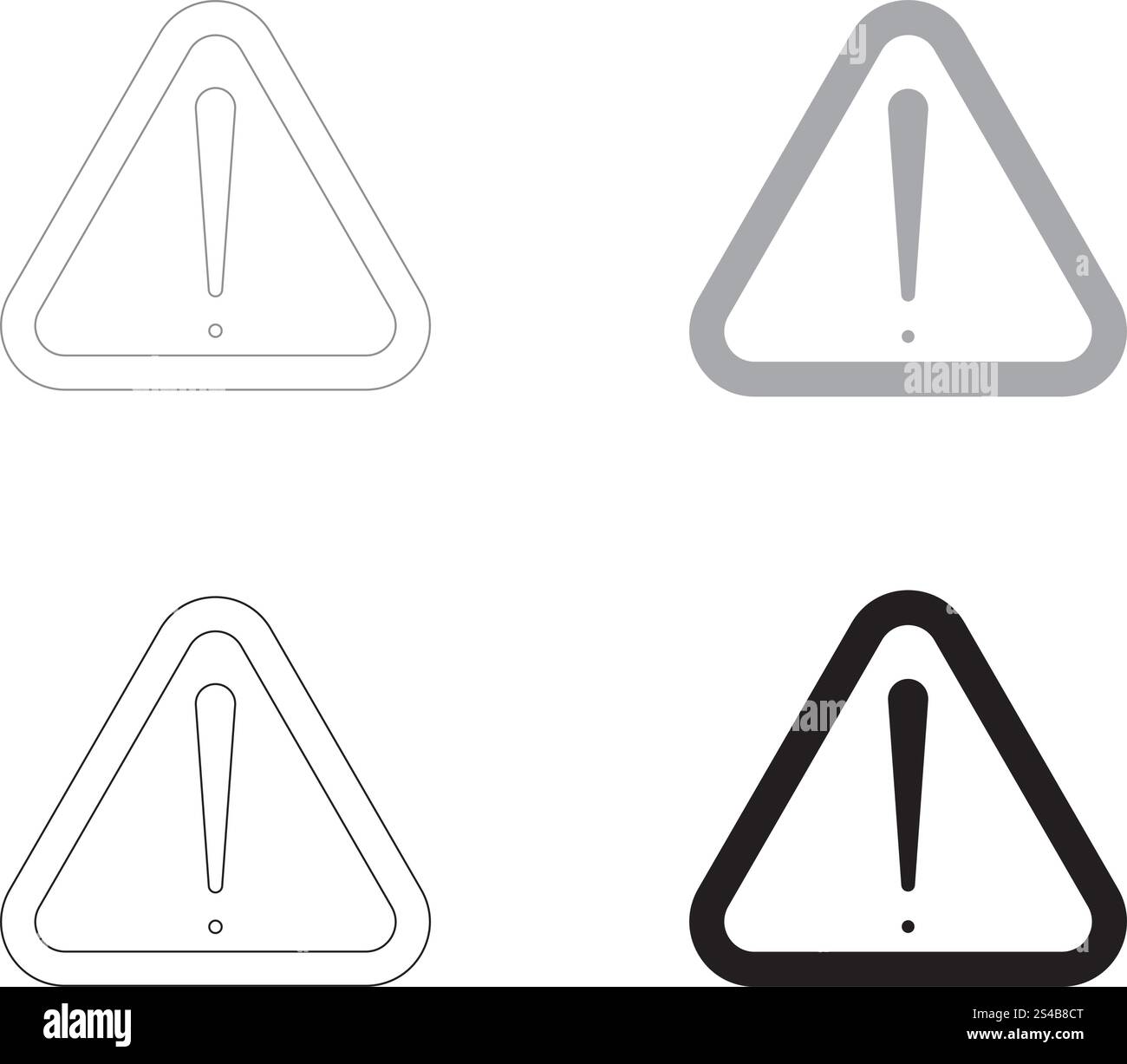 Sign of attention the black and grey color set icon .. Sign of ...