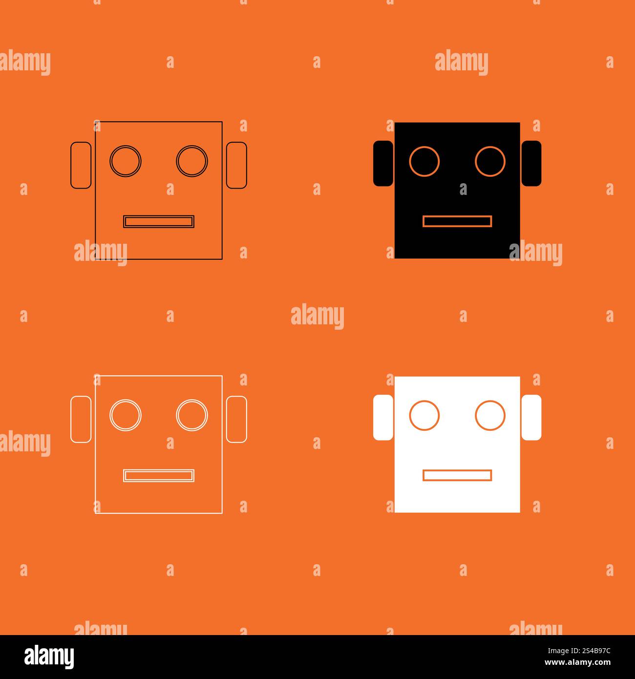 Robot head icon . Stock Vector