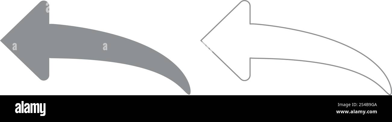 Arrow return or reply grey set  grey set  icon .. Arrow return or reply grey set  icon . Stock Vector