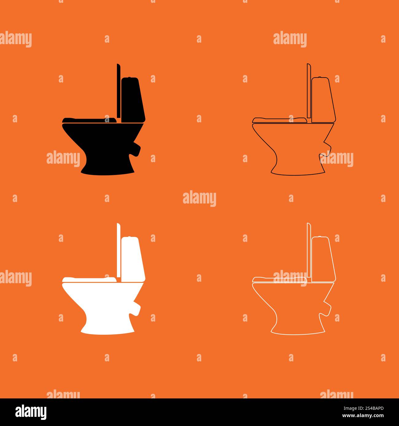 Toilet bowl black and white set icon .. Toilet bowl black and white set ...