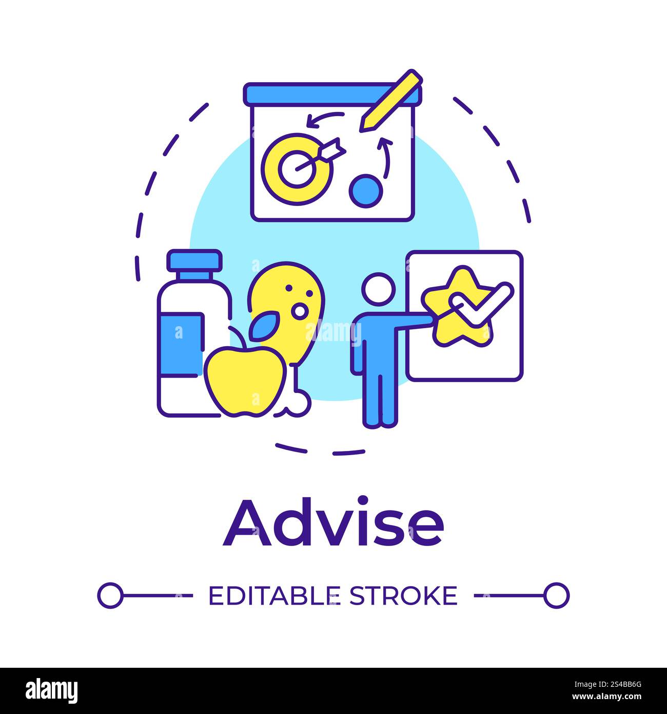 Advise multi color concept icon Stock Vector