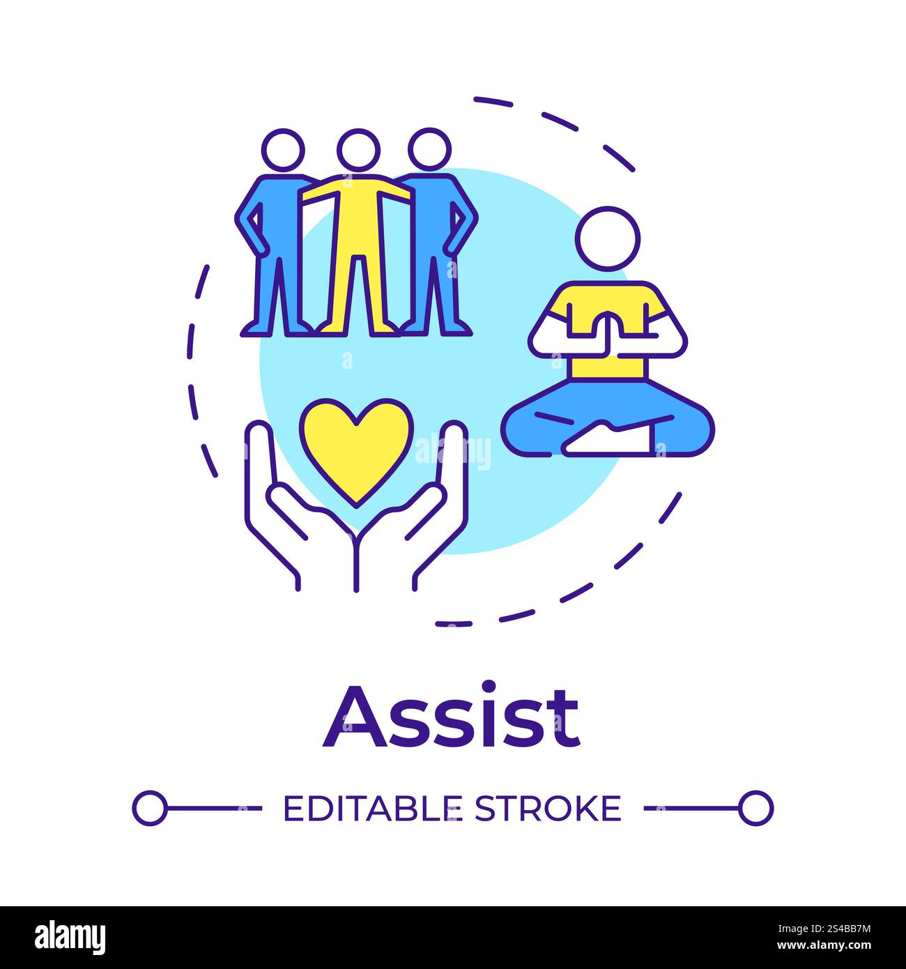 Assist multi color concept icon Stock Vector Image & Art - Alamy