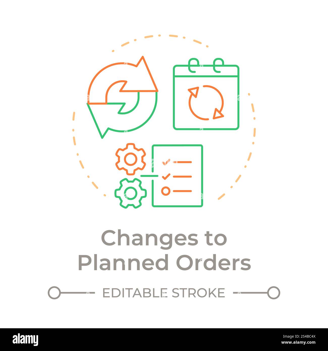 Changes to planned orders duo tone concept icon Stock Vector Image ...