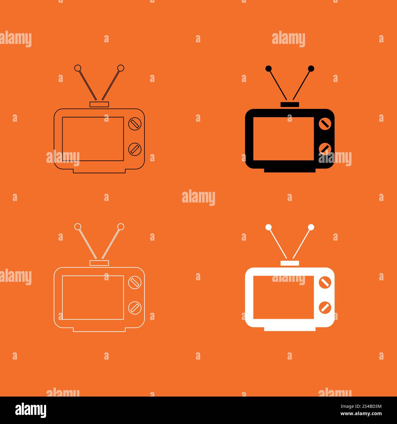 Old TV icon Stock Vector Image & Art - Alamy