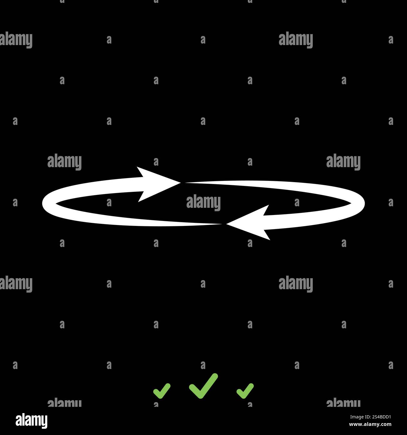 Two arrows on the circle . Angle 360 icon .. Two arrows on the circle ...
