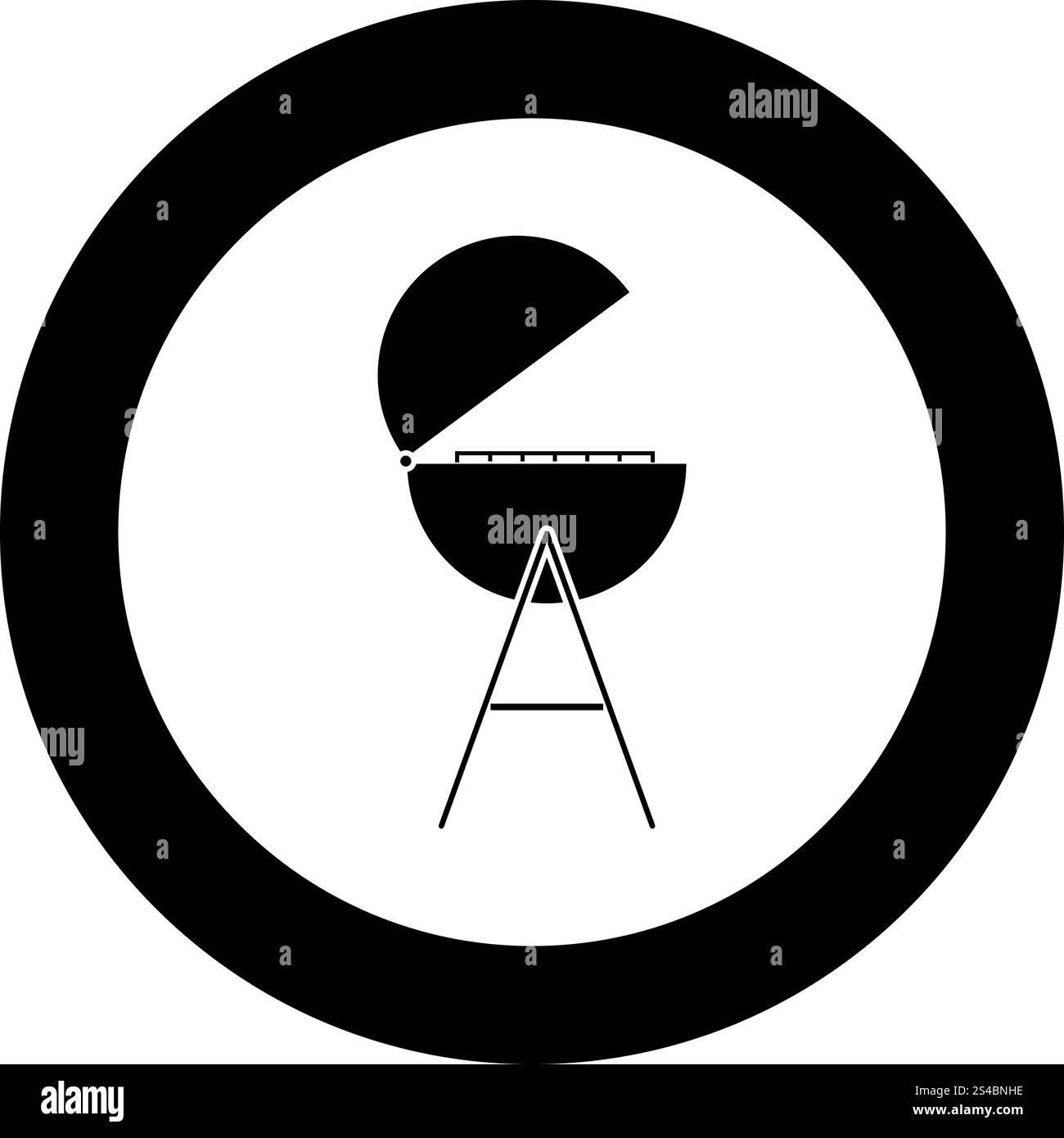 Barbecue or grill black icon in circle vector illustration isolated ...