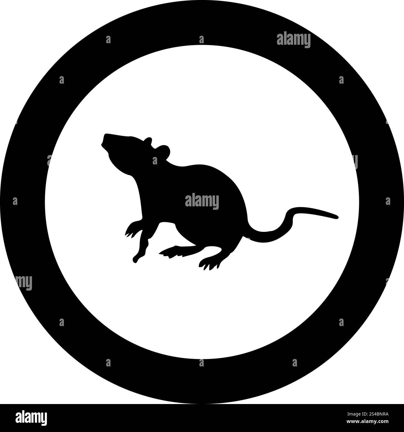Rat icon black color in circle vector illustration isolated Stock ...