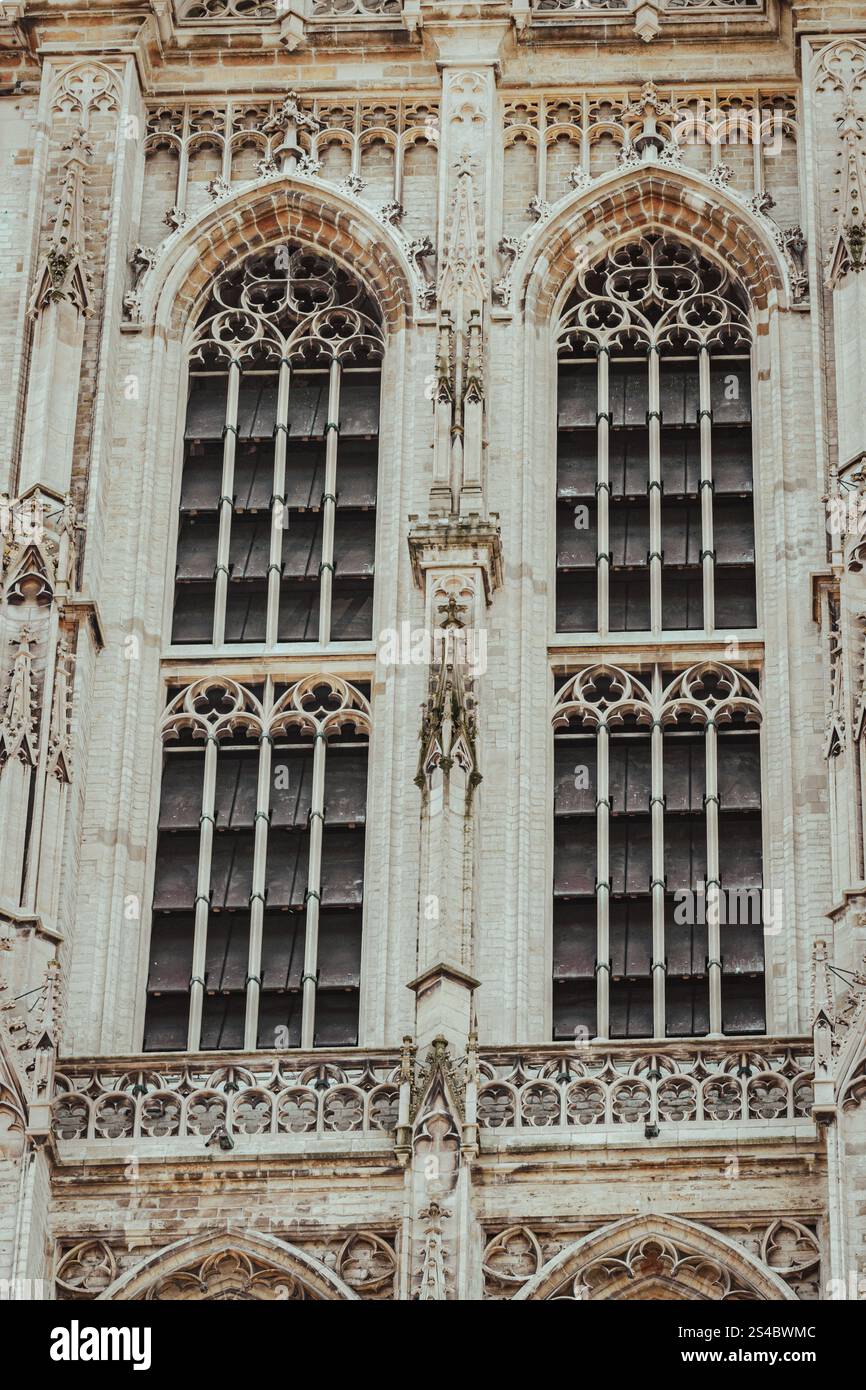Big windows of a church in Antwerp, Belgium Stock Photo - Alamy