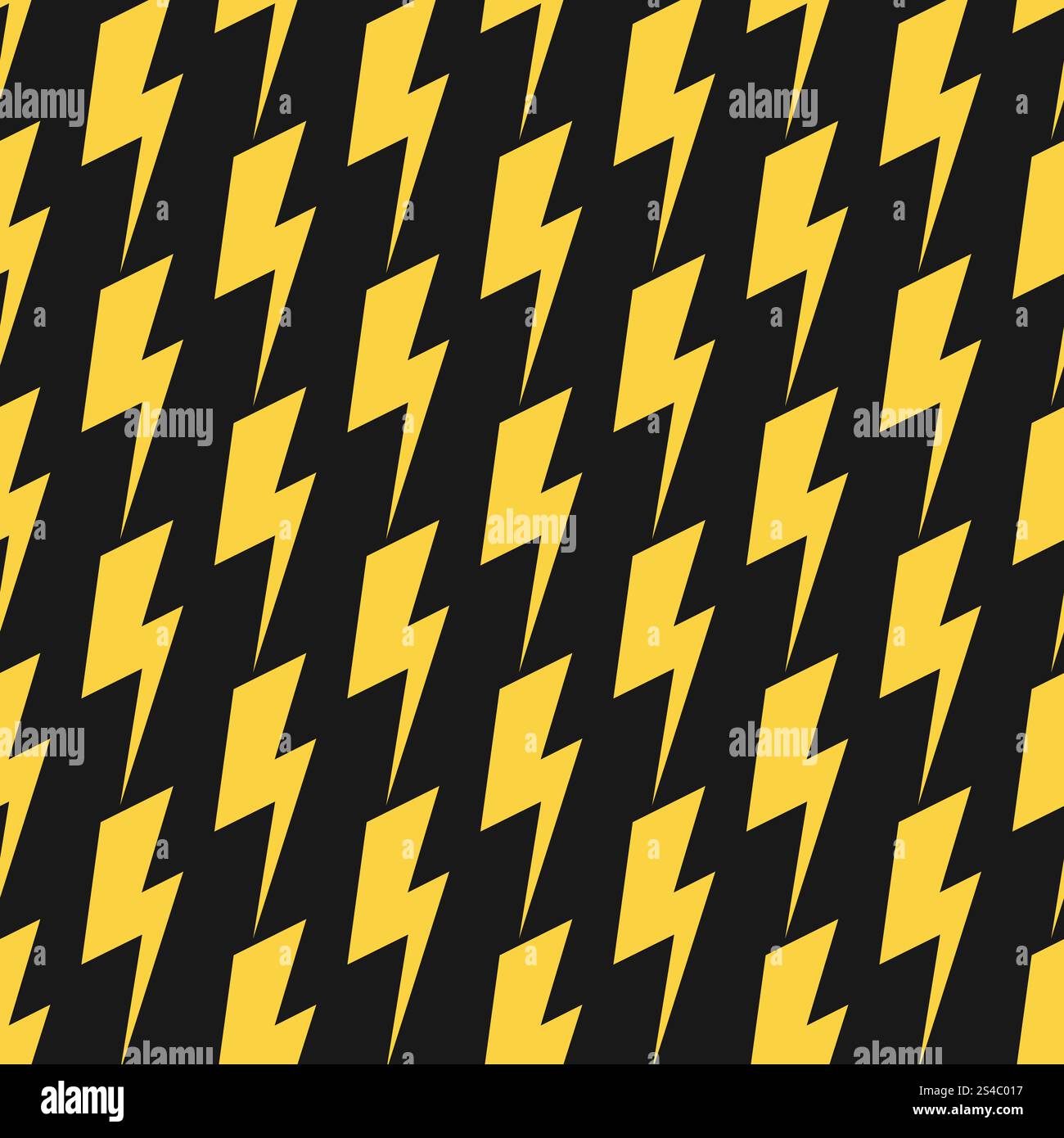 Yellow lightnings black vector seamless pattern. Yellow lightnings isolated on black. Vector seamless pattern Stock Vector