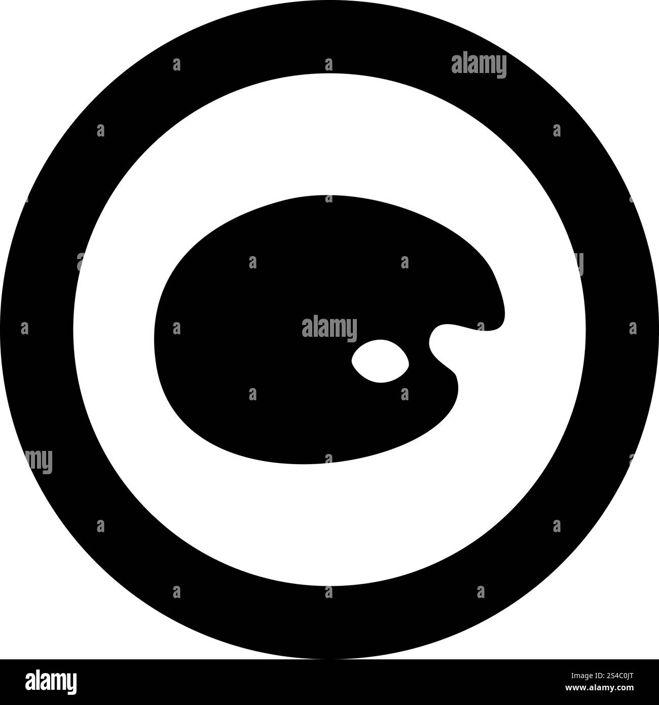 Palette icon black color in circle vector illustration isolated Stock ...